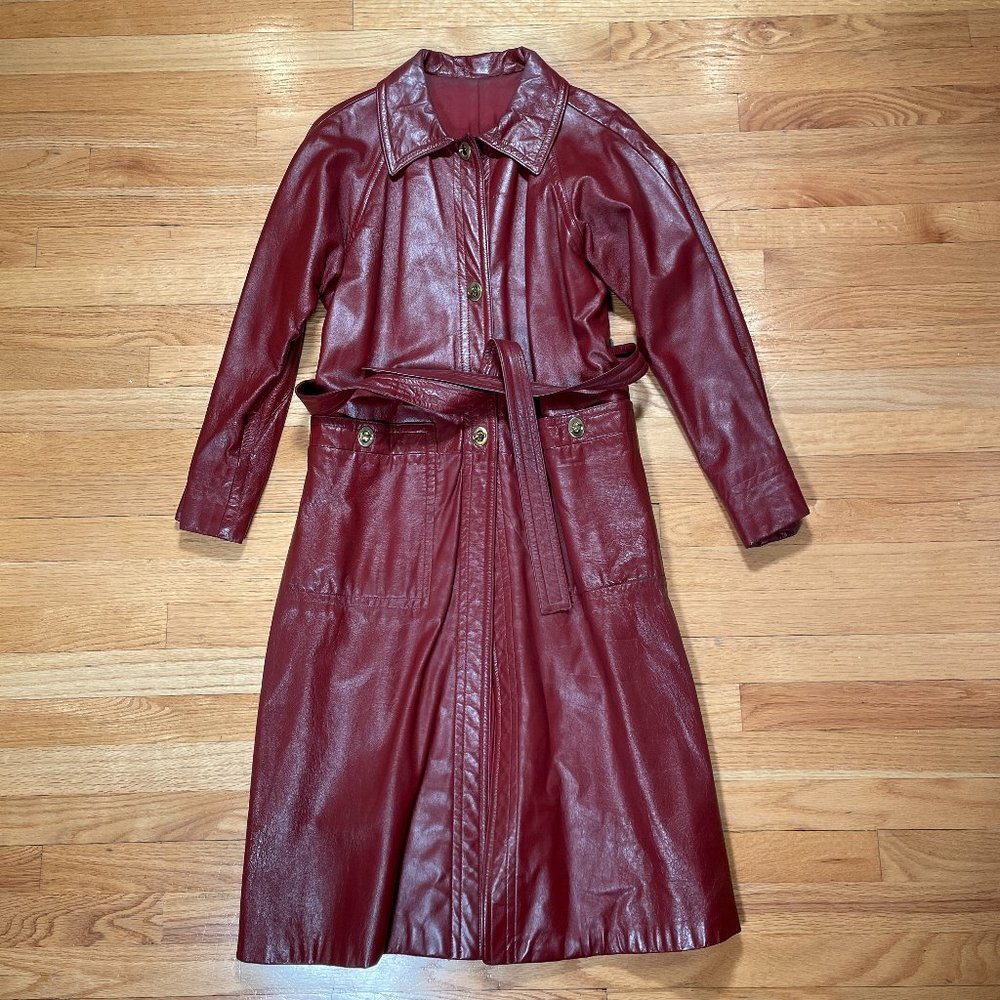 Bonnie Cashin for Sills Leather Red Mod Trench Coat